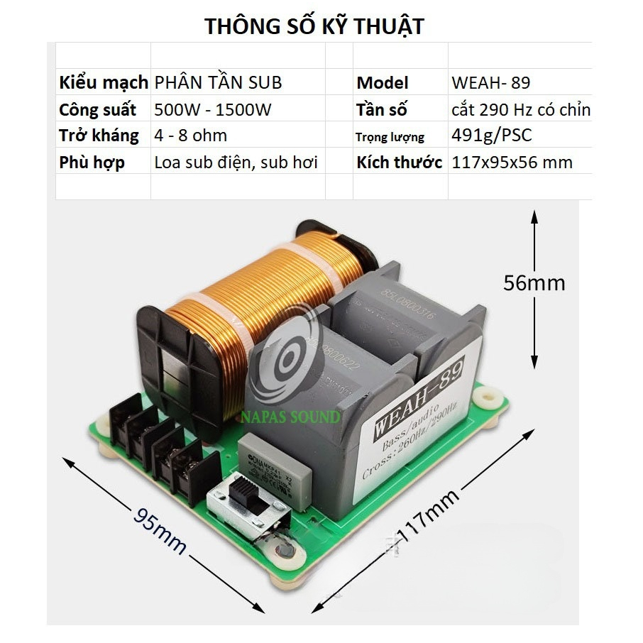 PHÂN TẦN SÚP HƠI 40 50 LỚN - MẠCH PHÂN TẦN LOA SUB - PHÂN TẦN SUB HƠI - MẠCH CẮT SUB