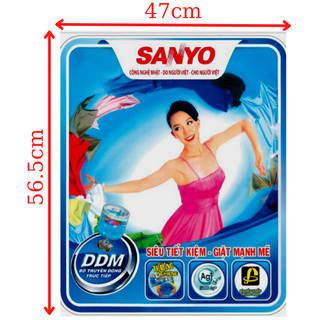 Tem dán máy giặt Sanyo- múa