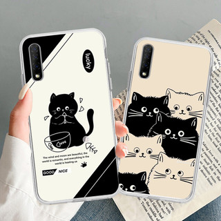 Ốp lưng vsmart Live in hình chú mèo đen trắng cute phô mai que