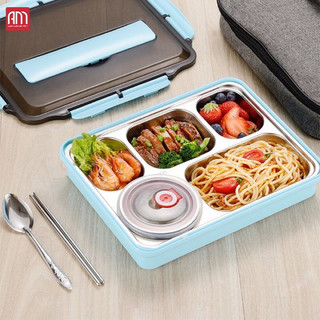 Hộp cơm inox 5 ngăn đủ bộ đũa và thìa