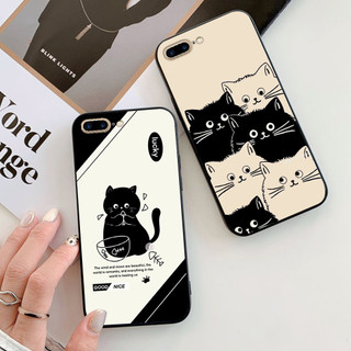 Ốp lưng Iphone 7 / ip 8 / ip 7 Plus / ip 8 Plus in hình chú mèo đen trắng cute phô mai que