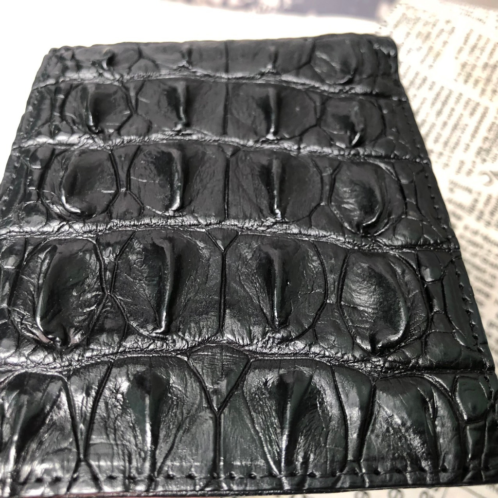 Ví Da Cá Sấu Thật Cao Cấp - Không Bán Hàng G iả Da - Bóp Ví Nam Tặng Kèm Móc Khóa Da Cá Sấu