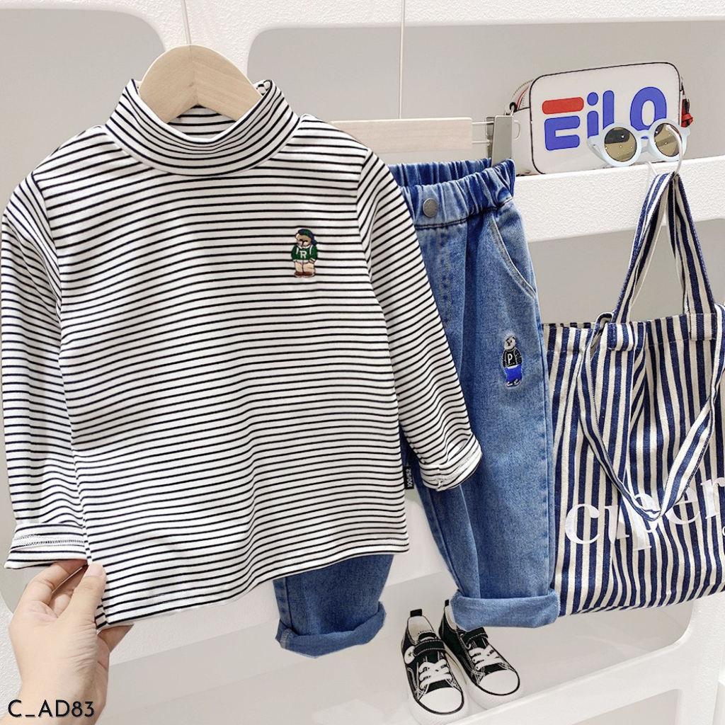 Áo giữ nhiệt cho bé trai , áo dài tay thu đông cho bé EMBES KIDS 14kg - 31kg