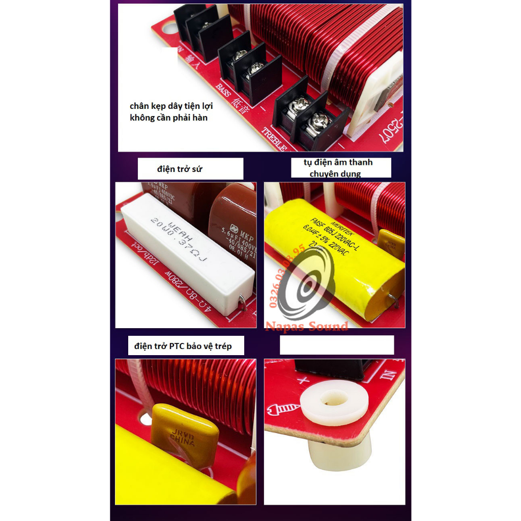 PHÂN TẦN 2 LOA CHO BASS 30 40 WEAH2507 - GIÁ 1 ĐÔI - MẠCH PHÂN TẦN 2 ĐƯỜNG TIẾNG