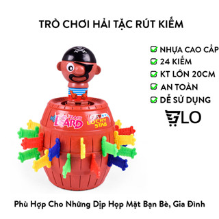 Đồ Chơi Đâm Hải Tặc Size Lớn 24 Kiếm 20cm, Size Nhỏ 16 Kiếm 13cm, Đâm Thùng Phi Cướp Biển Rút Kiếm Thú Vị Vui Nhộn