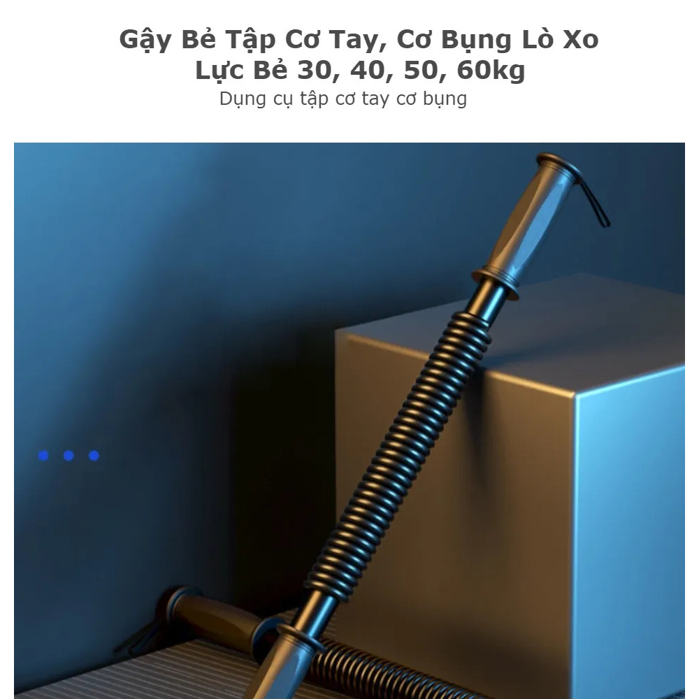 Combo gậy bẻ lò xo tập cơ tay gym TẶNG 1 DÂY NHẢY LÕI THÉP - gậy lò xo 40kg - Hãng dododios