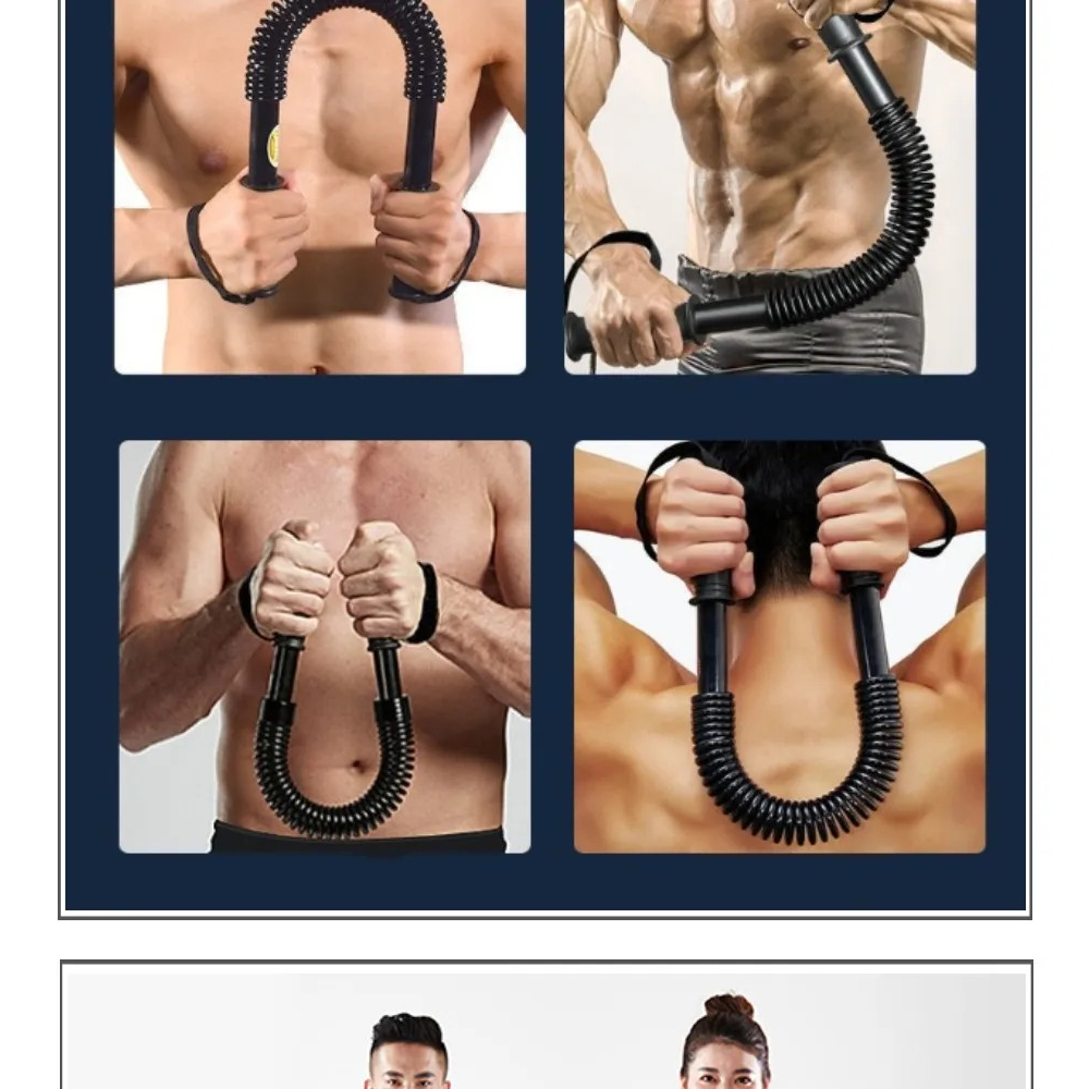 Combo gậy bẻ lò xo tập cơ tay gym TẶNG 1 DÂY NHẢY LÕI THÉP - gậy lò xo 40kg - Hãng dododios