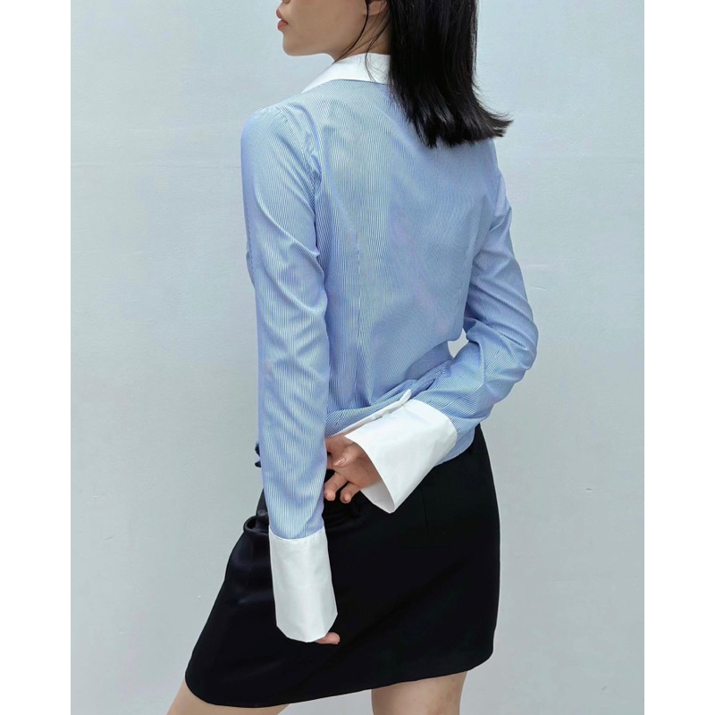 White / Striped Fitted Shirt