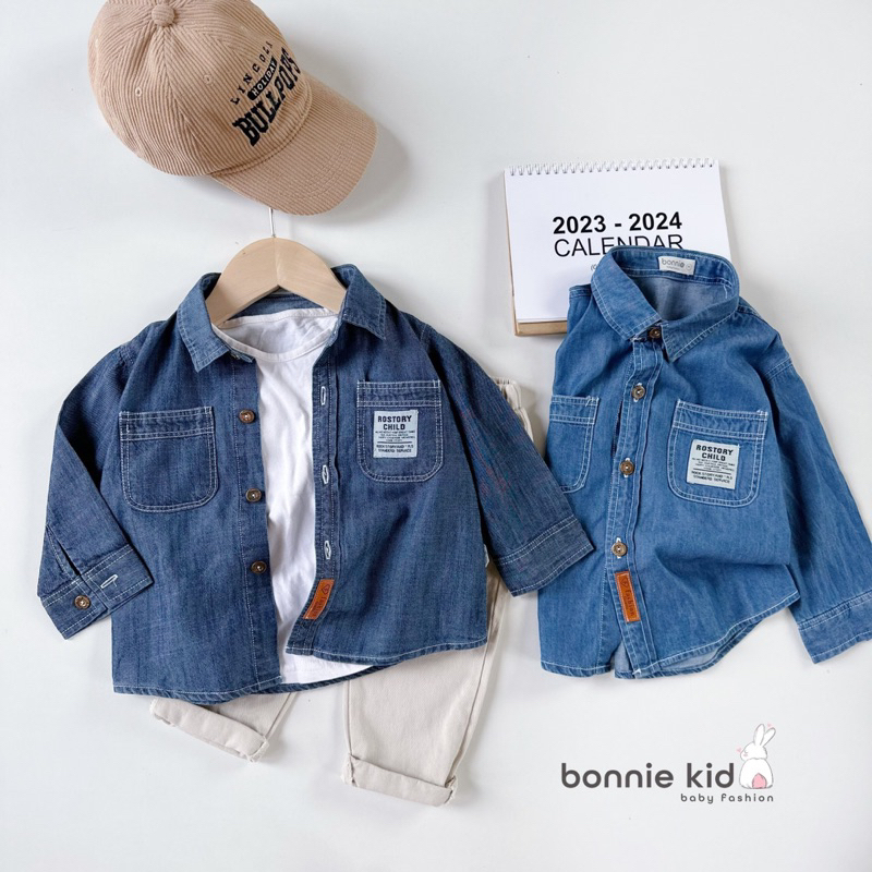 Áo SƠ MI bò cho bé