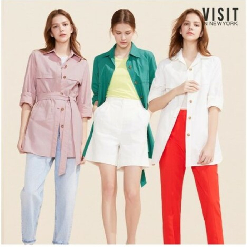 Áo khoác gió chống thấm nhẹ Visit in Newyork Short Trench Jumper (VW3UJV4) thiếu đai màu trắng