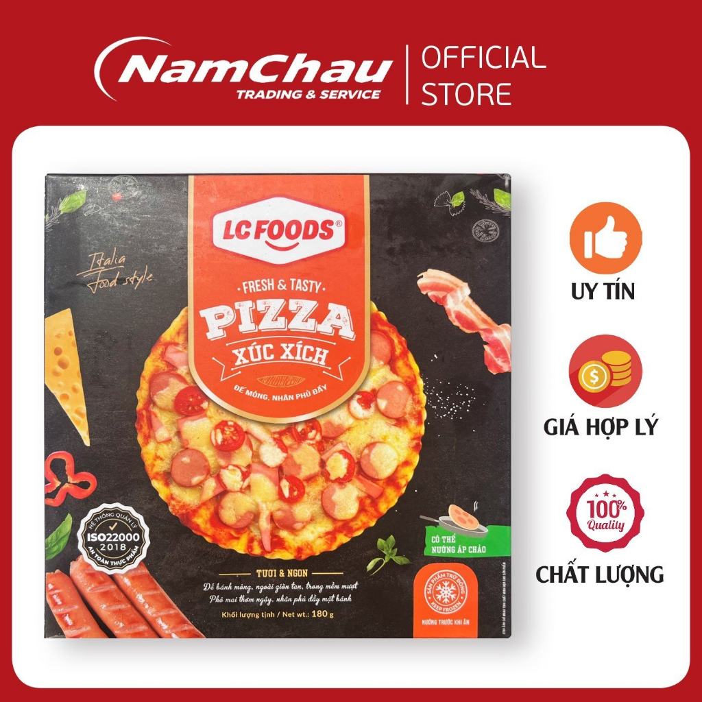 Pizza nhân xúc xích La Cusina (LC Food) 180g (17cm) nướng 5phút tiện lợi [HN giao hỏa tốc]