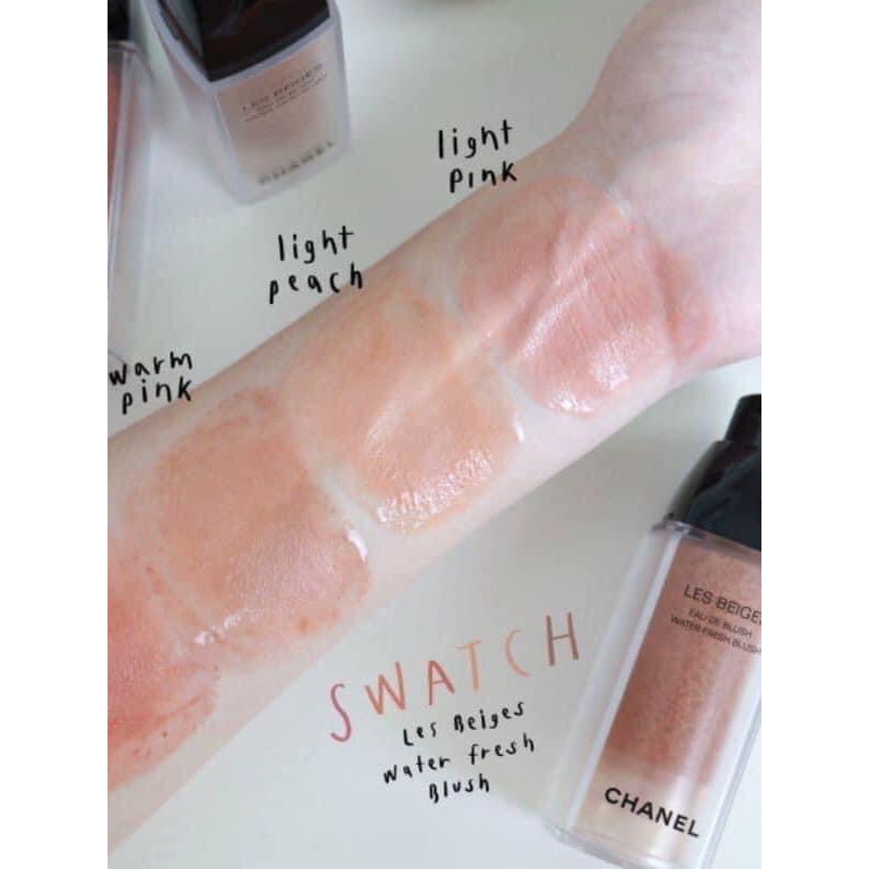 Má hồng dạng kem Les Beiges Water - Fresh Blush màu Intense coral, Light Peach, Light Pink