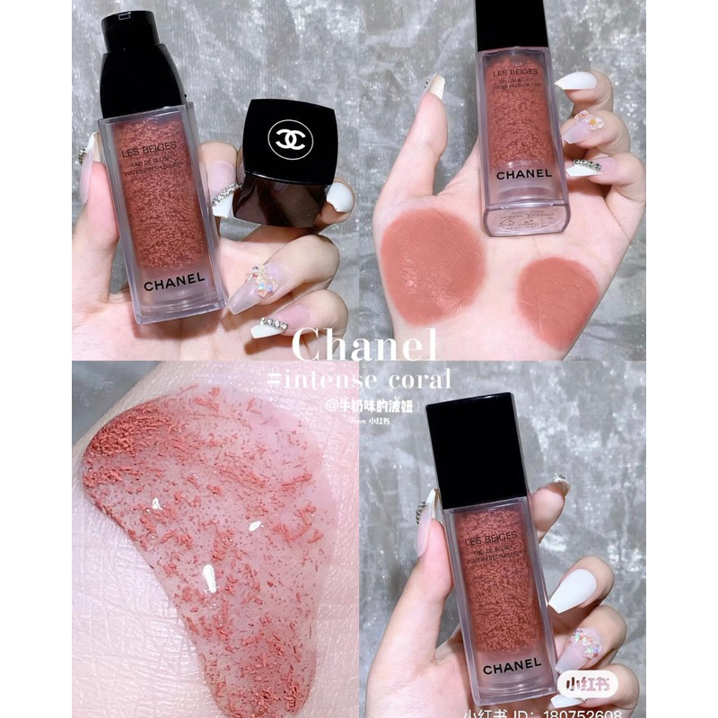 Má hồng dạng kem Les Beiges Water - Fresh Blush màu Intense coral, Light Peach, Light Pink
