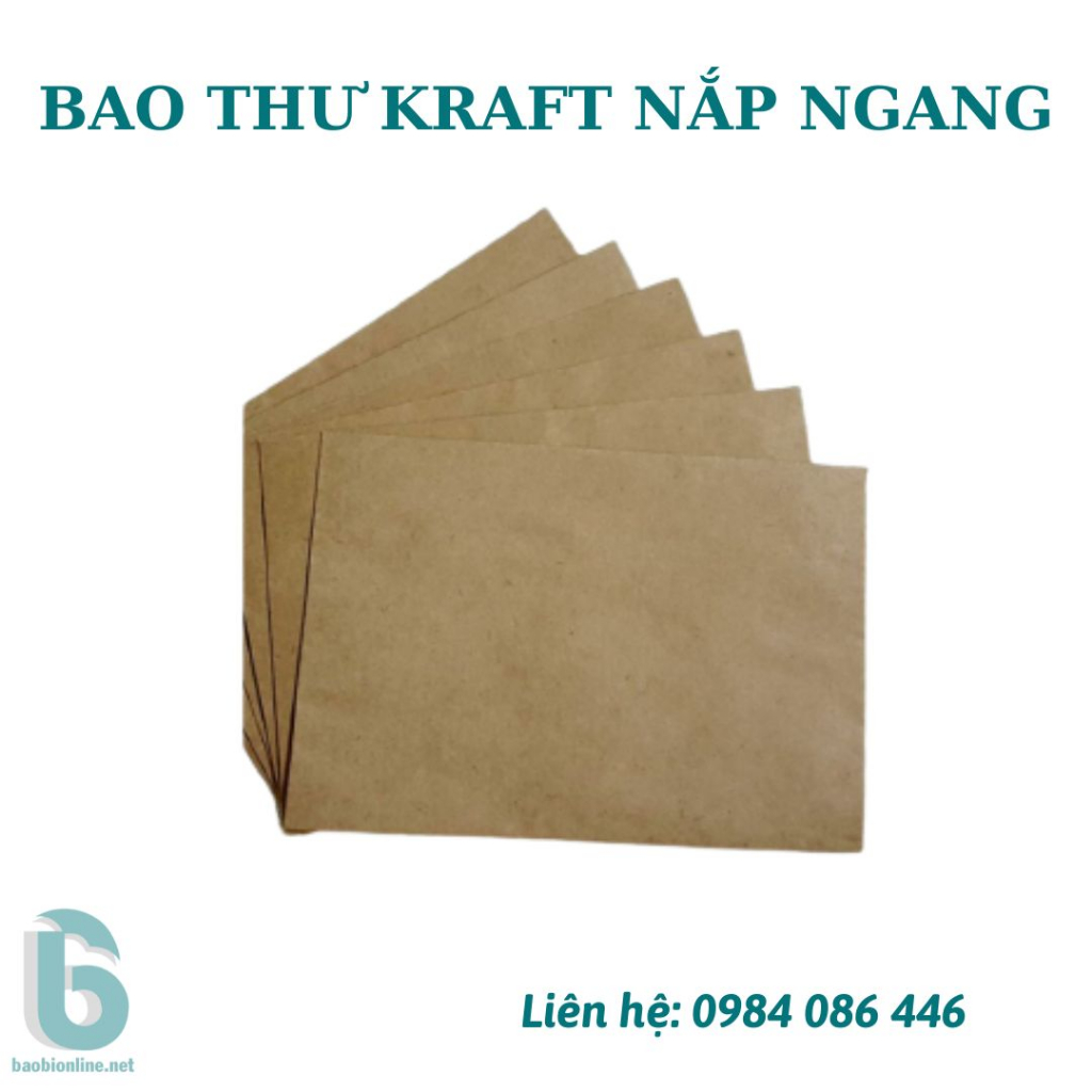 BAO THƯ KRAFT VIỆT KHÔNG IN NẮP NGANG 12X22 CM - BAOBIONLINE