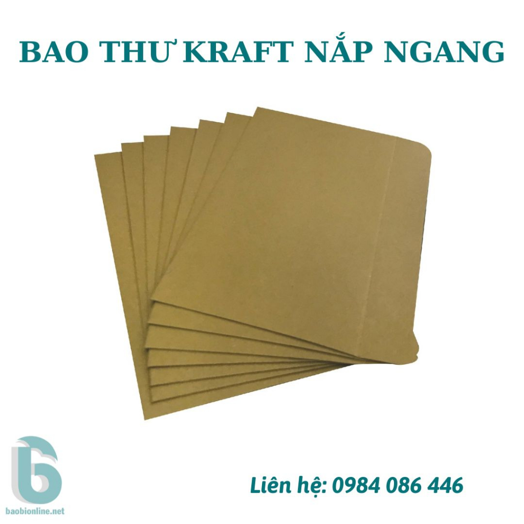 BAO THƯ KRAFT VIỆT KHÔNG IN NẮP NGANG 12X22 CM - BAOBIONLINE