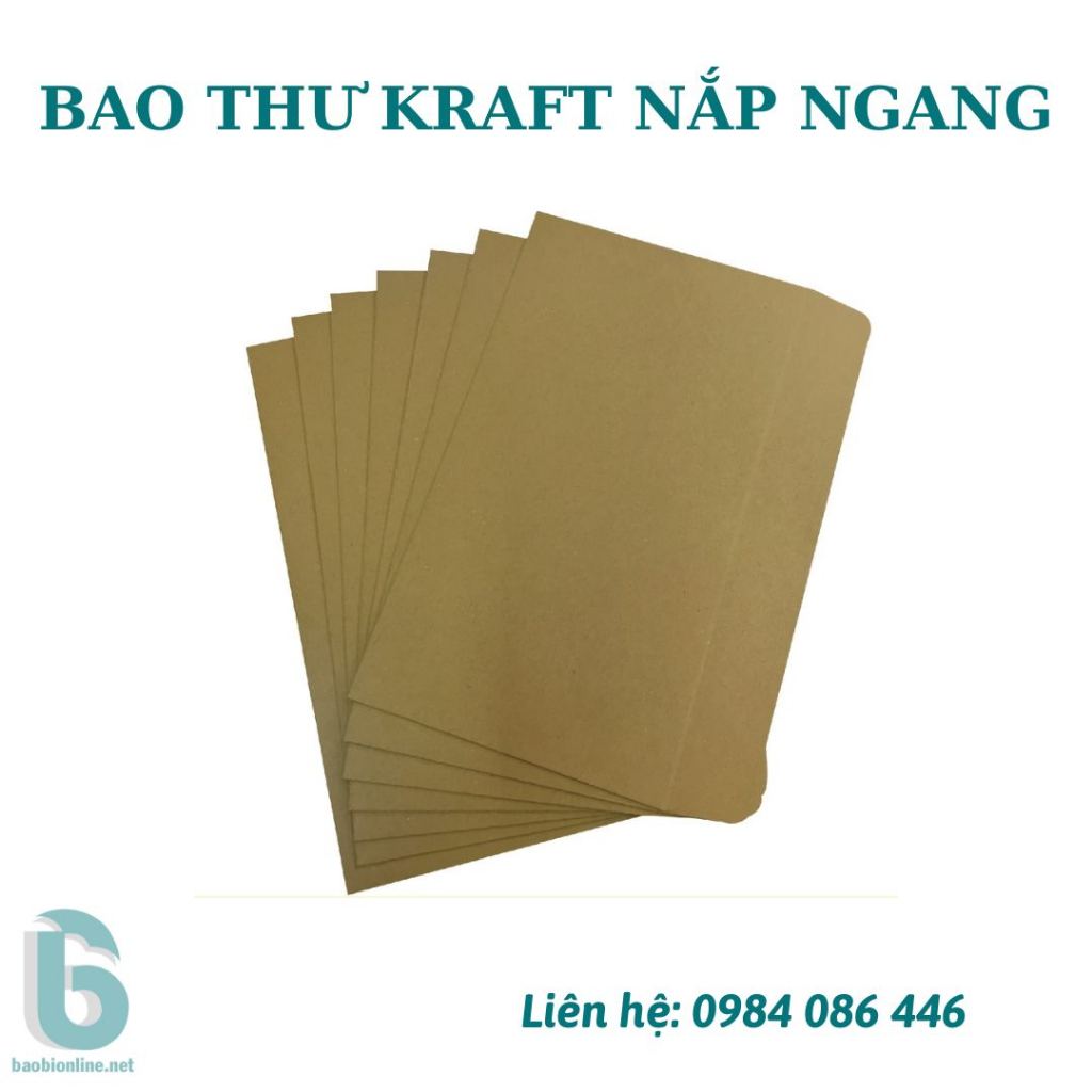 BAO THƯ KRAFT VIỆT KHÔNG IN NẮP NGANG 12X22 CM - BAOBIONLINE