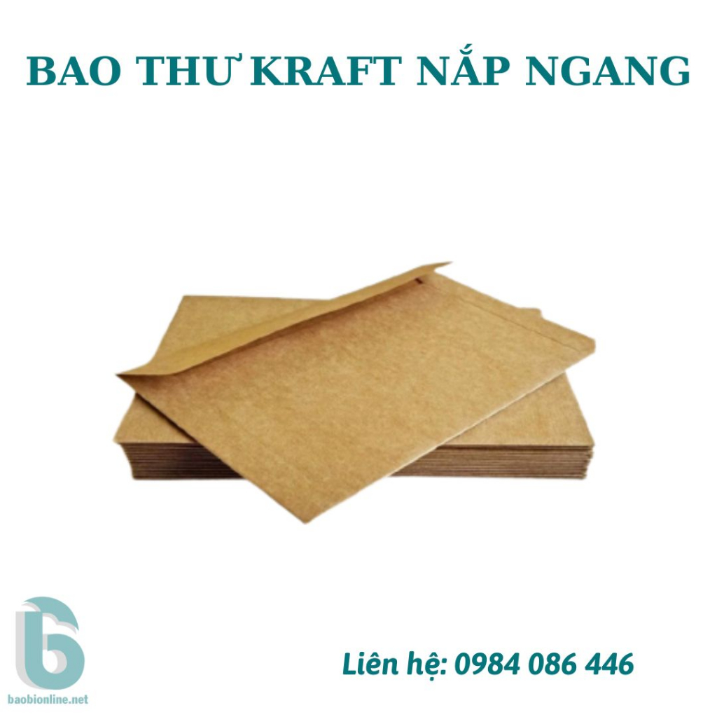 BAO THƯ KRAFT VIỆT KHÔNG IN NẮP NGANG 12X22 CM - BAOBIONLINE