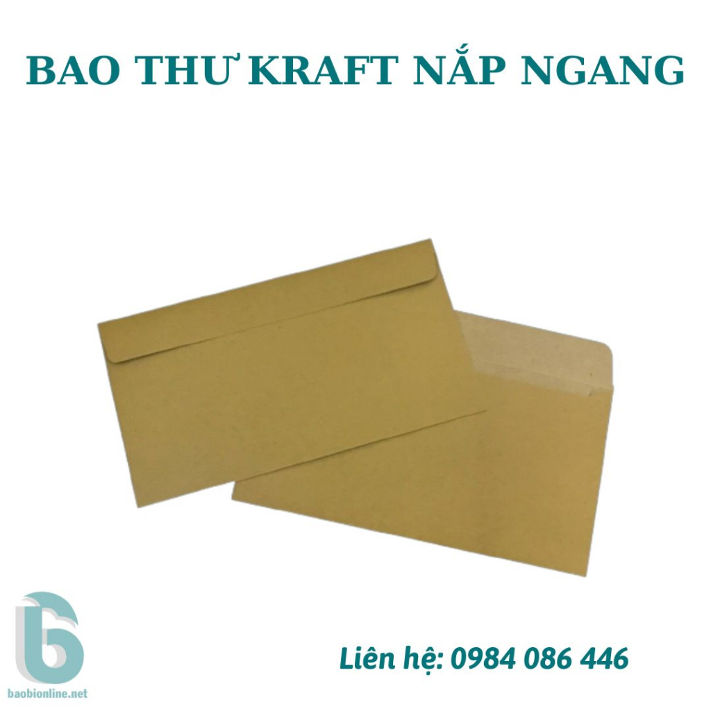 BAO THƯ KRAFT VIỆT KHÔNG IN NẮP NGANG 12X22 CM - BAOBIONLINE