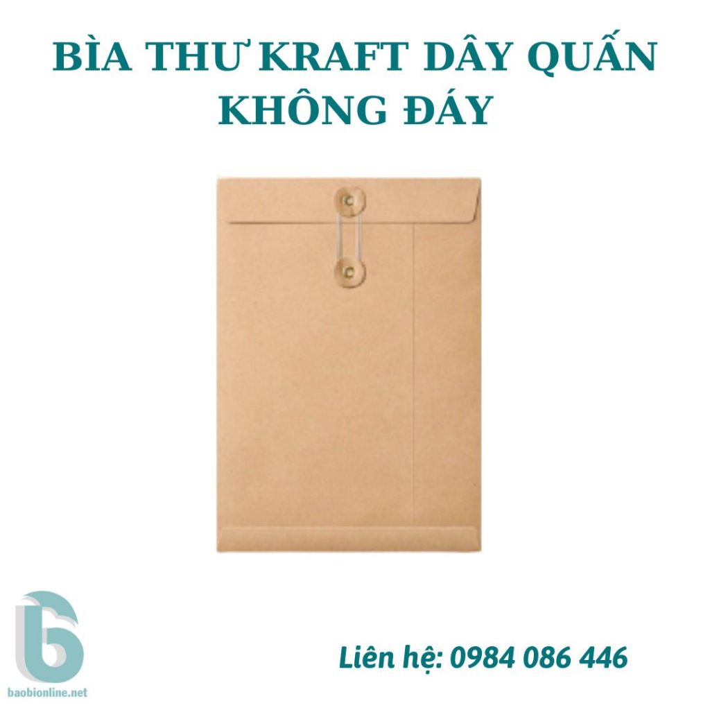 1 CÁI BAO THƯ KRAFT VIỆT KHÔNG IN A4 ĐỰNG HỒ SƠ CÓ DÂY QUẤN  - BAOBIONLINE
