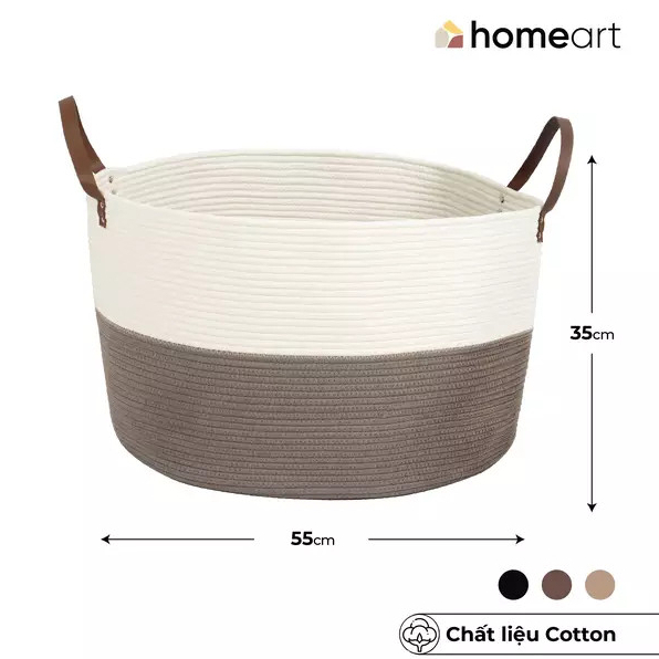 Giỏ Đan Cotton Homeart Eino Có Tay Cầm