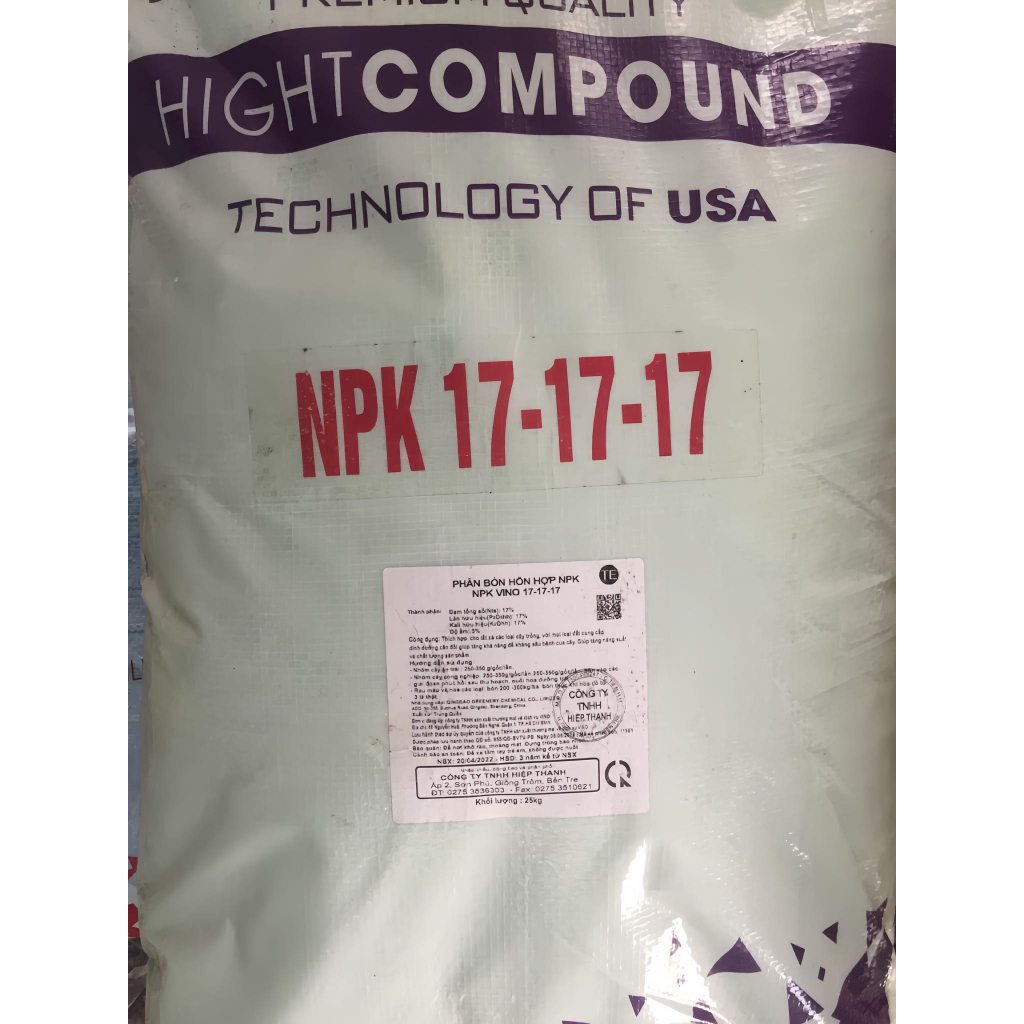 Phân HT NPK 17 17 17 , cho tất cả các cây trồng