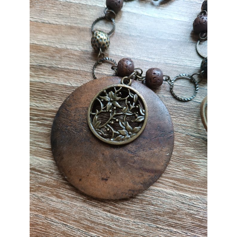 Dây chuyền fairy mặt gỗ và đồng nặng tay 2hand