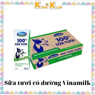 THÙNG 48HỘP SỮA TƯƠI VINAMILK 100% 180ML ĐỦ LOẠI