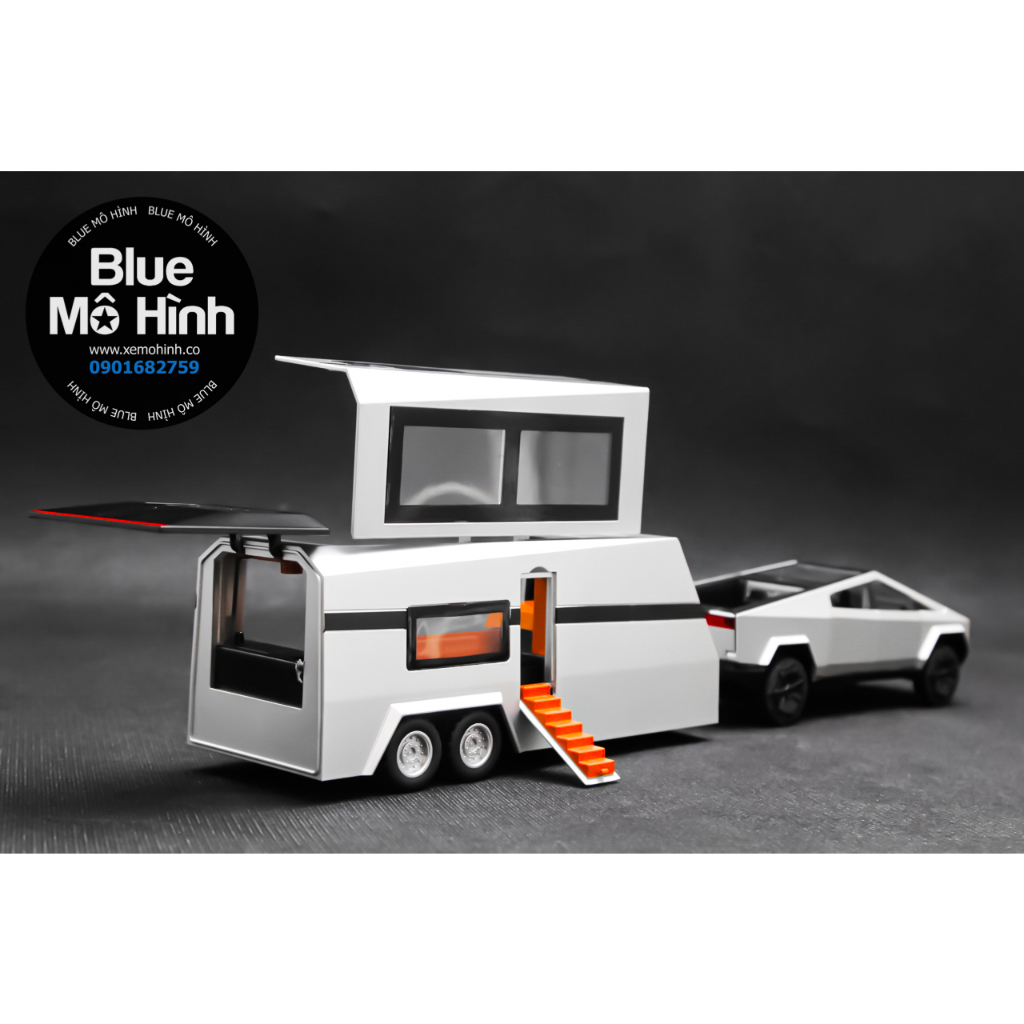 Xe mô hình SUV Tesla Cybertruck Trailer 1:32