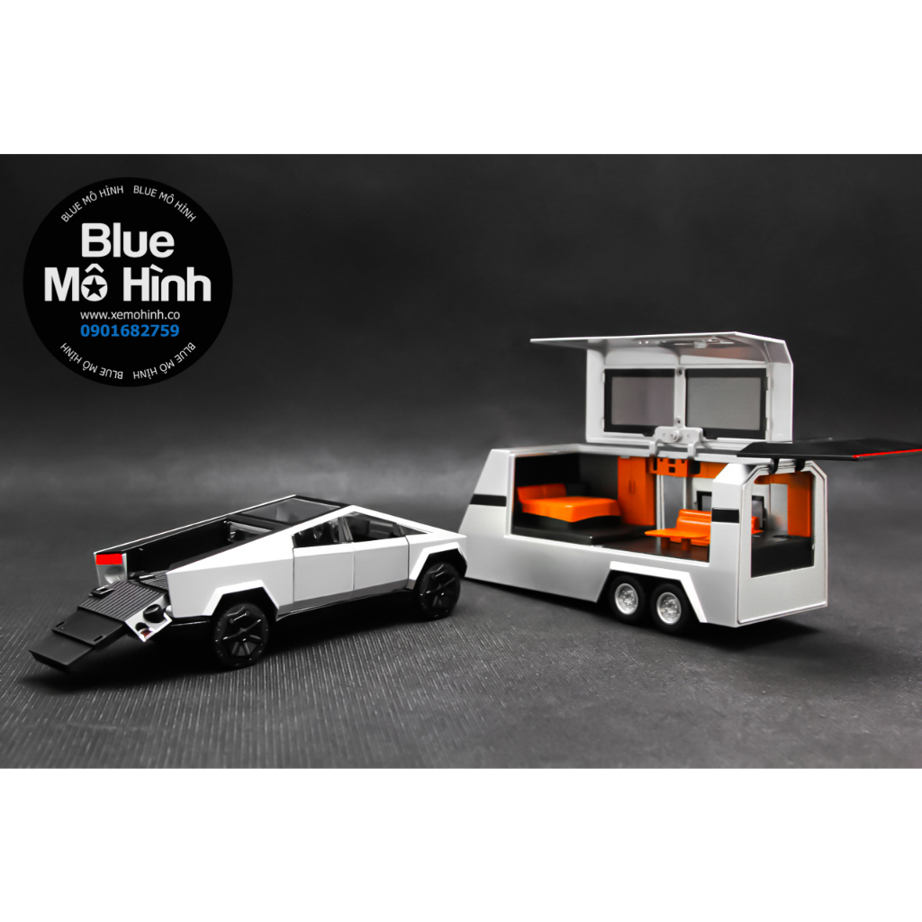 Xe mô hình SUV Tesla Cybertruck Trailer 1:32