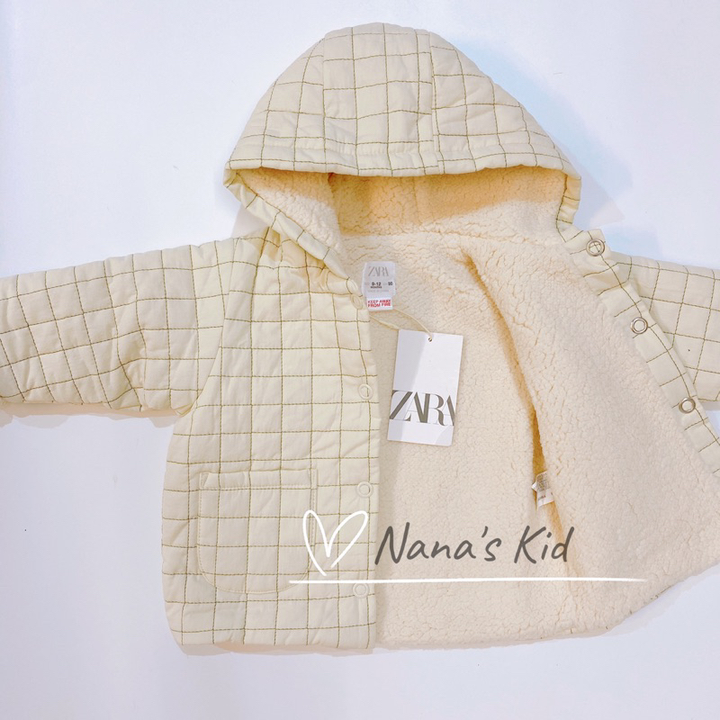 Áo khoác kẻ lót lông cừu Zara