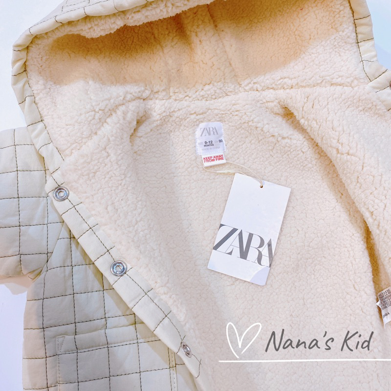 Áo khoác kẻ lót lông cừu Zara
