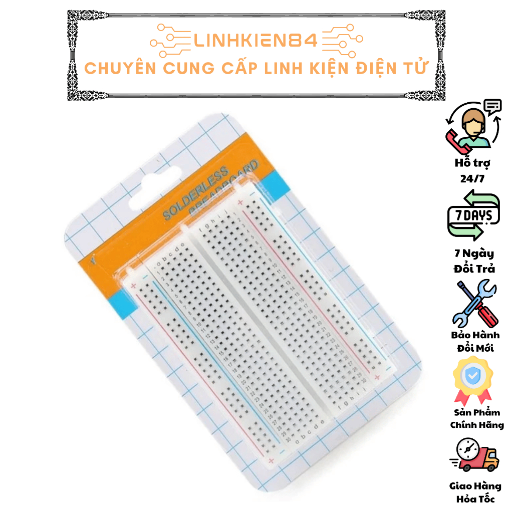 Test Board, Bread Board, MB-102 85x55mm 400 lỗ