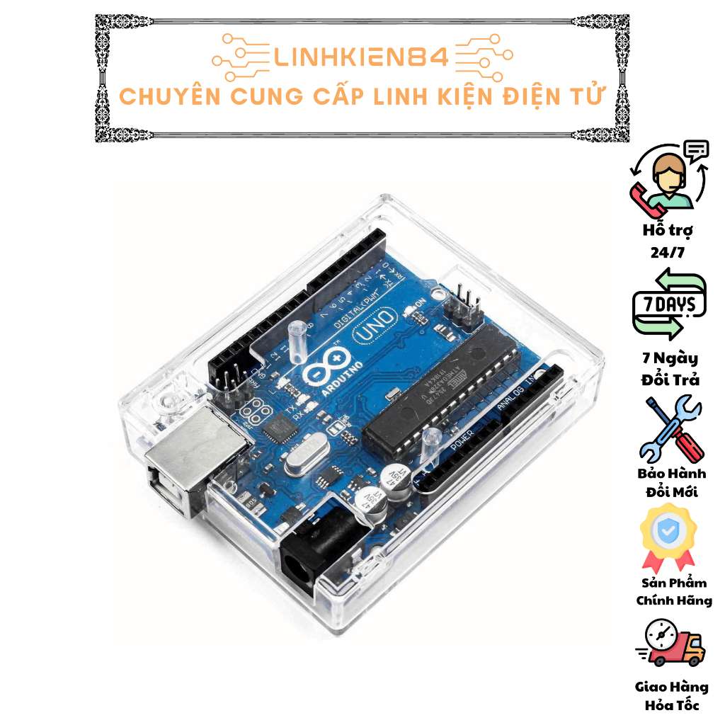 Hộp Mica Bảo Vệ Arduino Uno R3 - Vỏ Case Arduino UNO R3