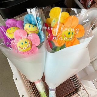 Cành hoa bông mặt cười decor nhiều màu sắc cao cấp 30cm