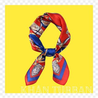 Khăn turban lụa vuông cao cấp choàng cổ size 70x70cm thanh lịch đa năng dùng làm áo yếm in hoa văn