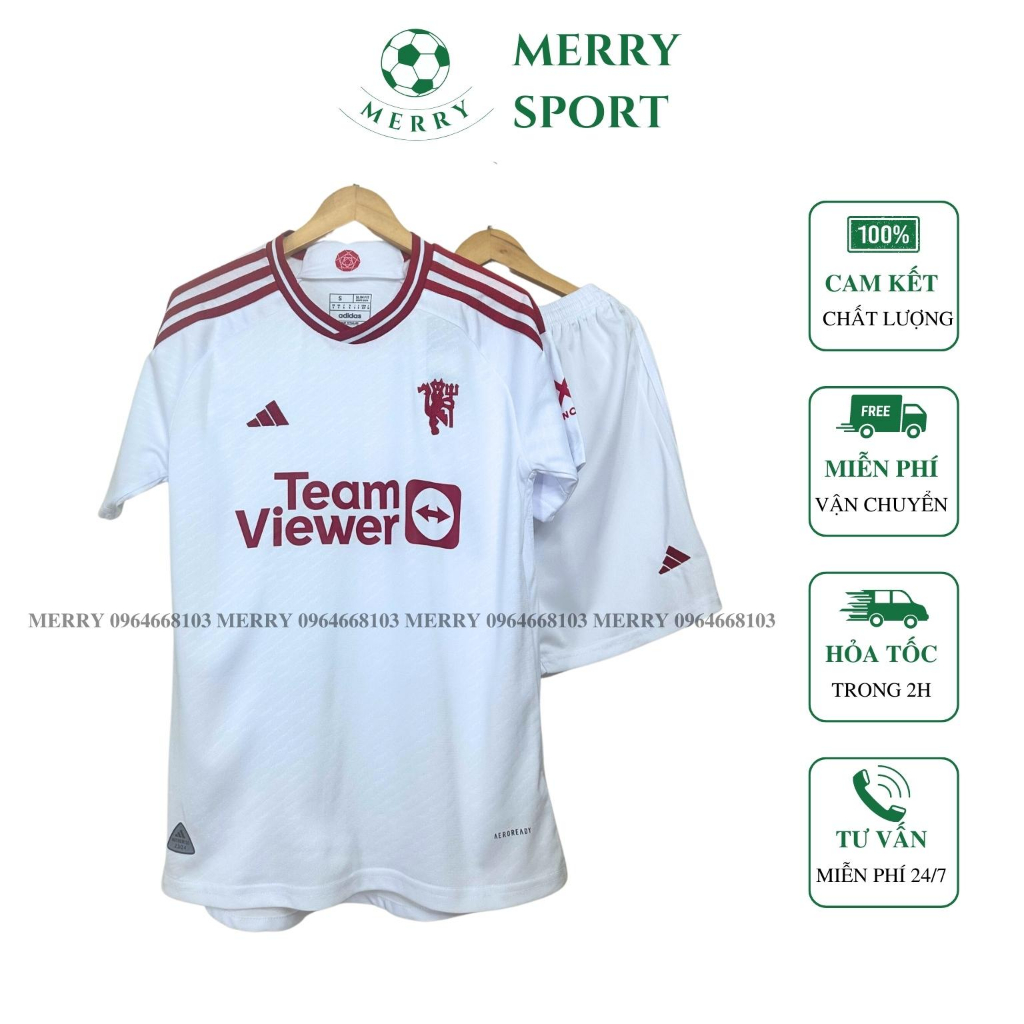 Bộ Quần Áo Bóng Đá Câu Lạc Bộ Manchester United Mùa Giải 23/24 MERRY SPORT MU Sân Khách Vải Thái Cao Cấp phom 50-90kg