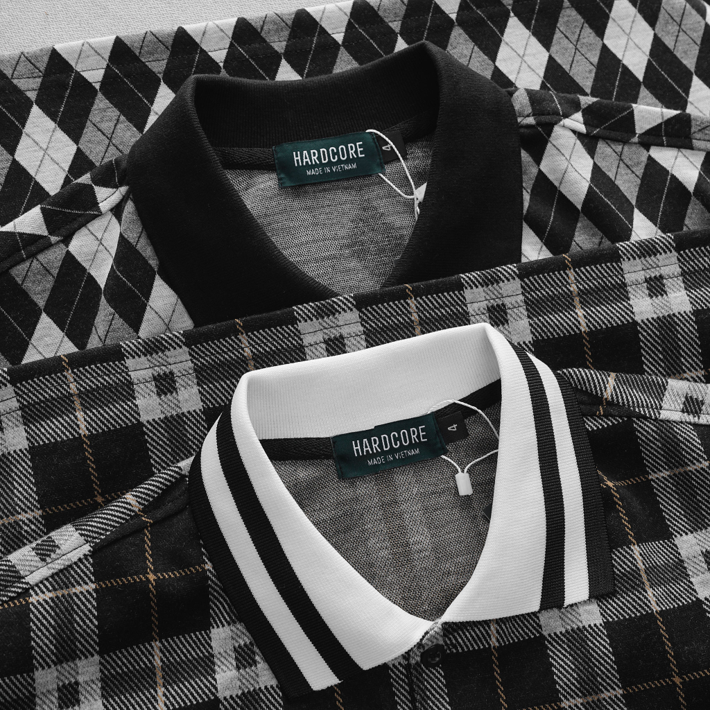 Bigsize -  Áo thun polo bố Caro đen dành cho nam Big Men 85-135kg