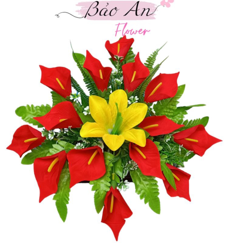 Chậu hoa lụa, hoa giả để bàn gia tiên, trưng bàn thờ Chúa