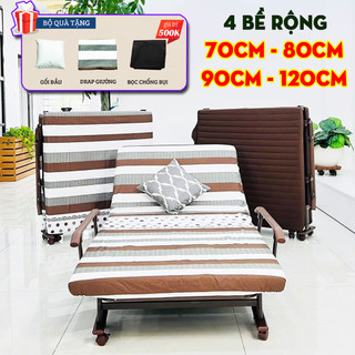 Giường Nệm Xếp Gọn SUMIKA 339 kích thước rộng 70cm, 80cm, 90cm,120cm khung thép, tải trọng 300kg có bánh xe di chuyển
