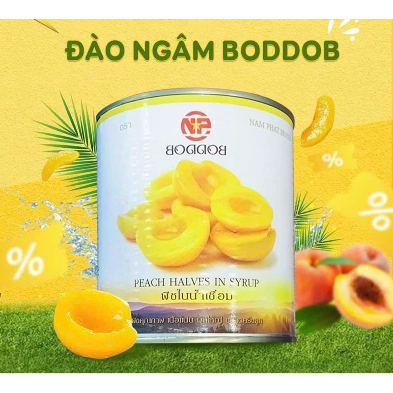ĐÀO NGÂM Boddob Thái Lan Hộp 820g