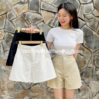 Quần đùi kaki nữ chất dày dặn phong cách Hàn Quốc tại Zini Store