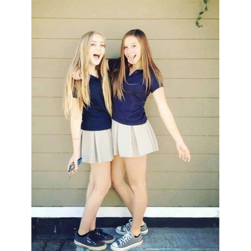 Chân váy dập ly uniform bé gái