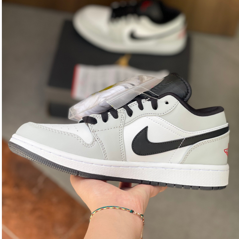 Giày thể thao Jordan 1 cổ thấp xám smoke phiên bản cao cấp, giày Sneaker jd1 low smoke grey xám
