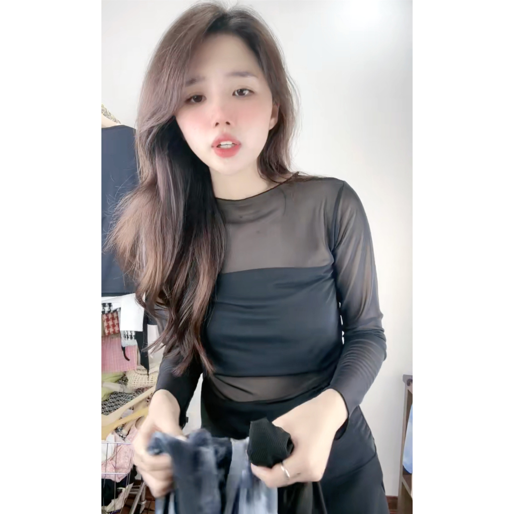 Set áo loang cổ tròn dài tay kèm áo quây nữ - Thun kiểu mix 2s bánh bèo tiểu thư hotgirl cá tính phong cách hàn quốc đẹp