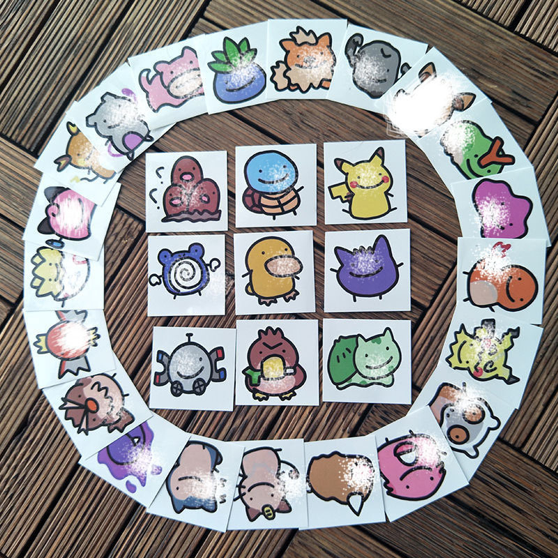 Set 30 Tấm Hình Xăm Nước Pokemon Siêu Lầy Sticker dán pikachu