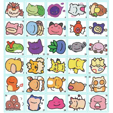 Set 30 Tấm Hình Xăm Nước Pokemon Siêu Lầy Sticker dán pikachu