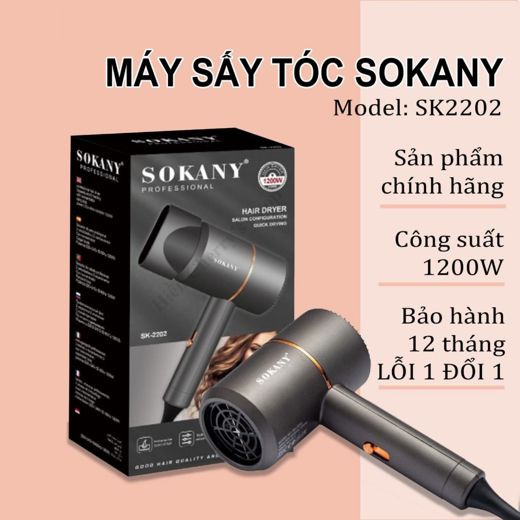 Máy sấy tóc ion âm Sokany SK-2023 nóng lạnh cao cấp chuyên nghiệp công suất lớn