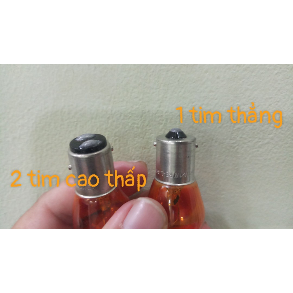 Bóng đèn s25 tiêu chuẩn màu cam amber 12v,24v 1tim BA15s chất lượng cao