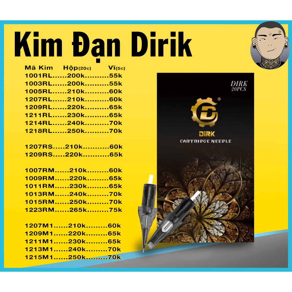 XẢ KHO GIÁ SỐC Kim đạn máy pen Dirik mã 0811RM hộp 20 cây