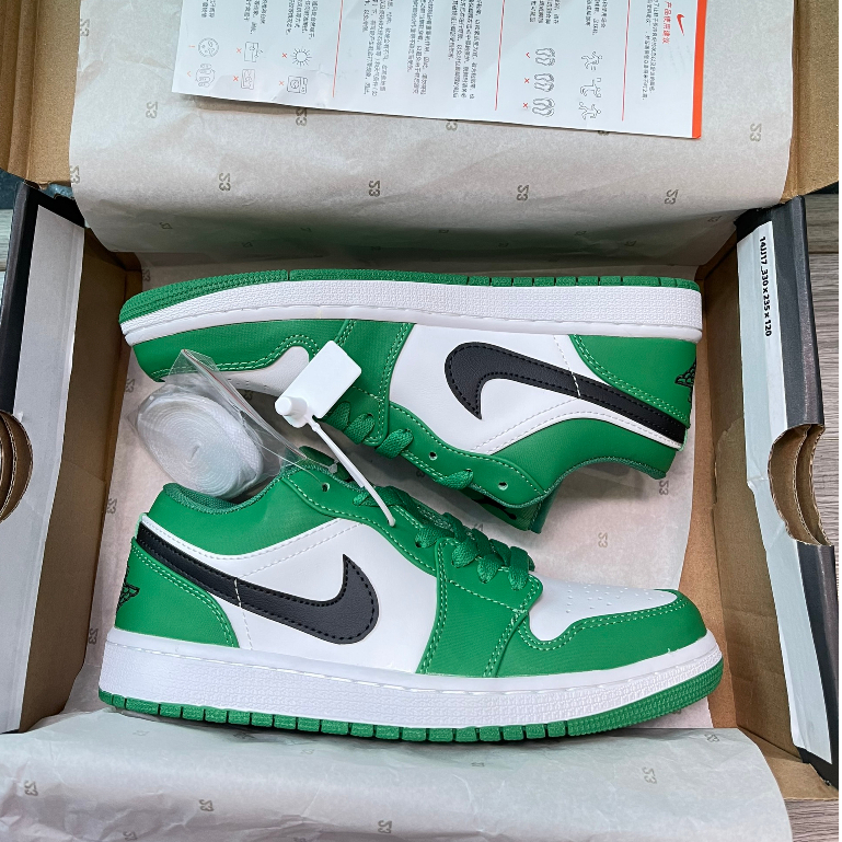 Giày Jordan 1 Low Pine Green, Giày Jordan cổ thấp Xanh Lá Nam Nữ bản S.Cấp full box bill